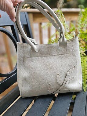 Mellow World Bone Color Pebbled Vegan Leather Handbag